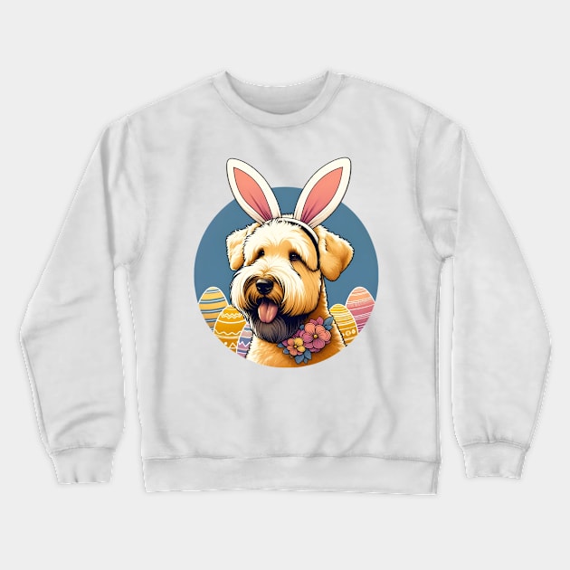 Soft Coated Wheaten Terrier Enjoys Easter with Bunny Ears Crewneck Sweatshirt by ArtRUs